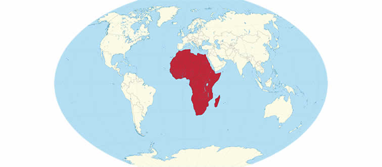Let's start under the warm sun: which great continent is glowing on the map right here?