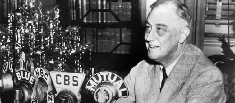 Which early U.S. leader was the very first to have his face beamed through the airwaves on a television broadcast?
